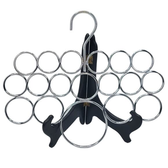 Chrome Scarf Hanger with Three Rows of Circles for Stylish, Organized Storage - Picture 1 of 2